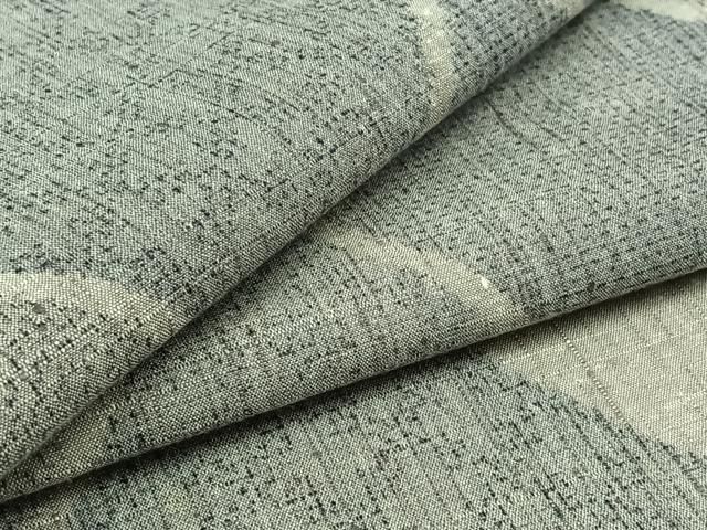 平和屋着物▽上質な紬 単衣 菱文 正絹 jh