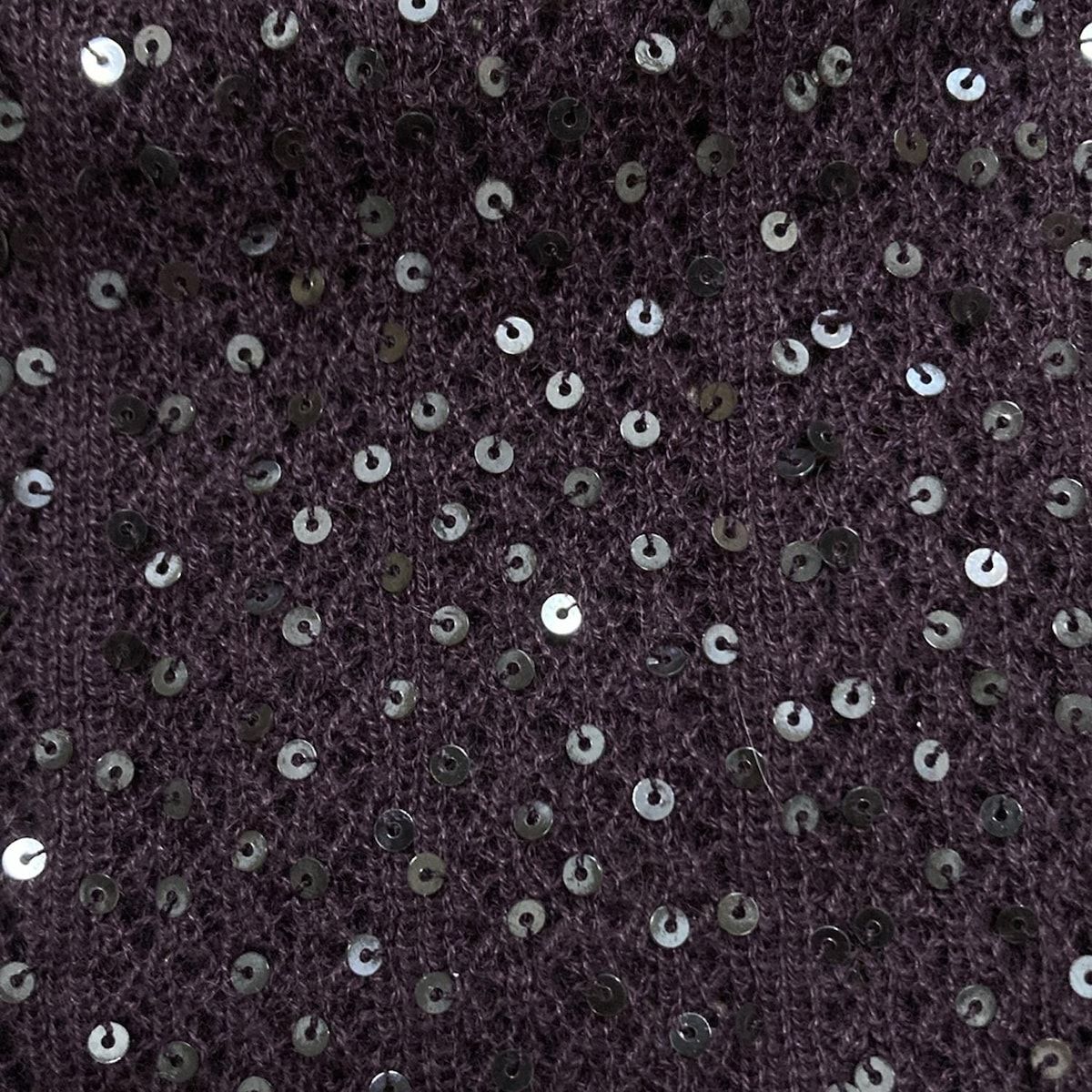  Max Mara マックスマーラ ノースリーブセーター サイズM レディース - パープル シルク カシミヤ スパンコール ノースリーブ ニット セーター