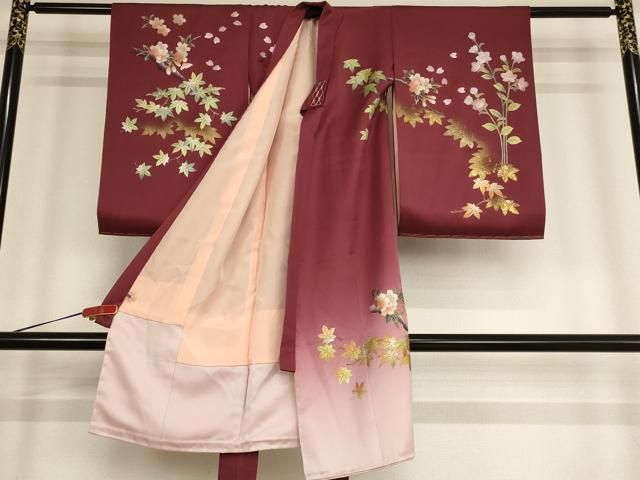 平和屋着物 お宮参り 女の子 祝着 産着 初着 のしめ 桜楓文 暈し染め 金銀彩 さが美扱い ja