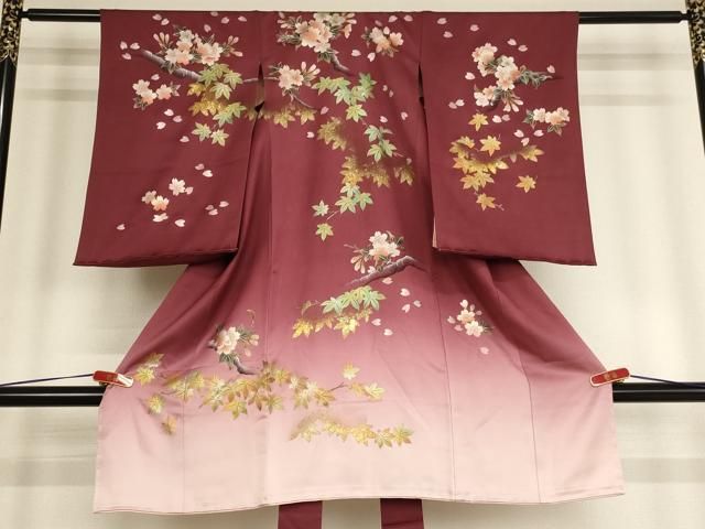 平和屋着物 お宮参り 女の子 祝着 産着 初着 のしめ 桜楓文 暈し染め 金銀彩 さが美扱い ♥ ja