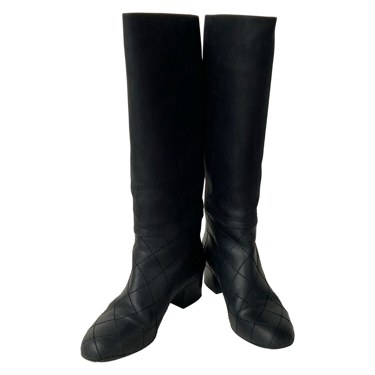 CHANEL(シャネル) ロングブーツ 38 1/2 C レディース - G29389 黒