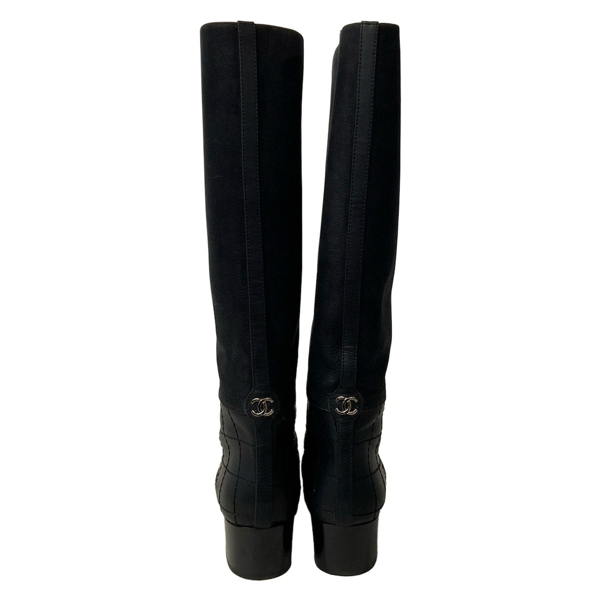 CHANEL シャネル マトラッセ レザーロングブーツ38 CHANEL（シャネル） ブーツ レディース ブランド ロングブーツ レザー