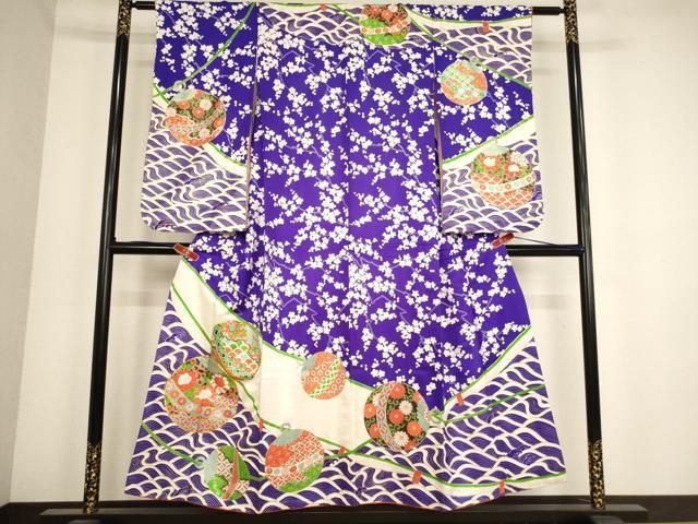 平和屋着物∵女の子 十三参り 子供 祝着 駒刺繍 鈴花文 金彩 ja