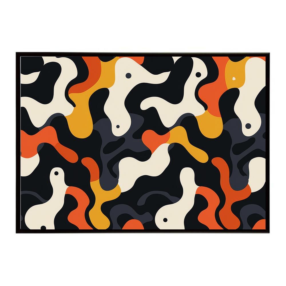 【A1サイズ（約59x84cm）】【lh-poster-9261】【フレーム付き】ペイズリーアート 幾何学 パターン ゴブラン 変な可愛い模様 店舗向け ポスター お店 インテリア アート モダン