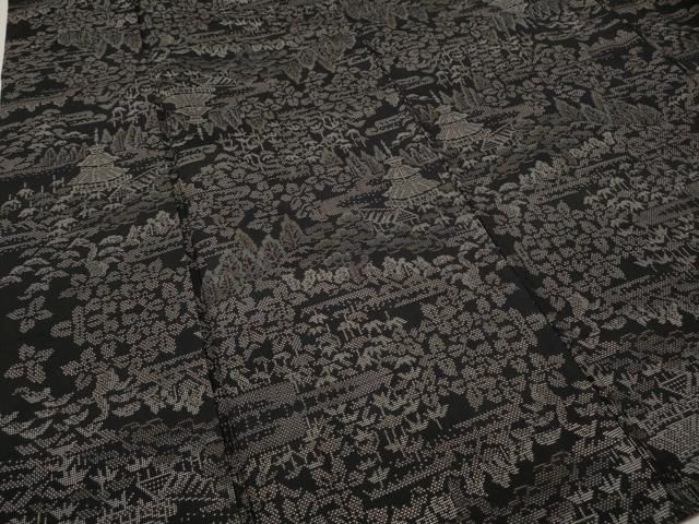 風景草花文 正絹