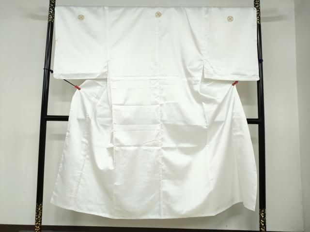 平和屋着物 男性 色紋付 長羽織セット 紗綾型地紋 白色 キングサイズ 洗える着物 ud