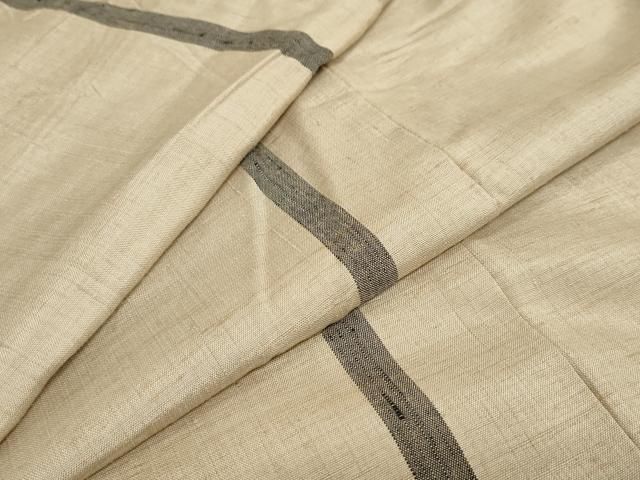 平和屋着物●秦荘紬 変わり縞 たとう紙 写真付き 正絹 ud