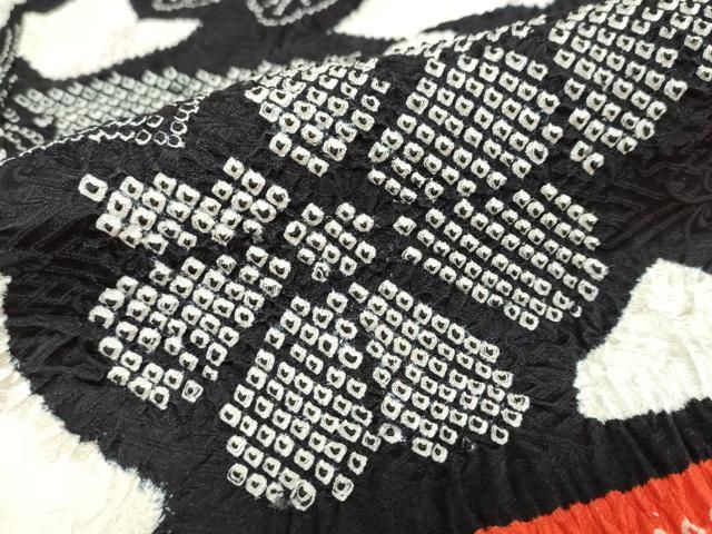 平和屋着物○豪華振袖・長襦袢（袷）セット 総絞り 地紙草花文 正絹