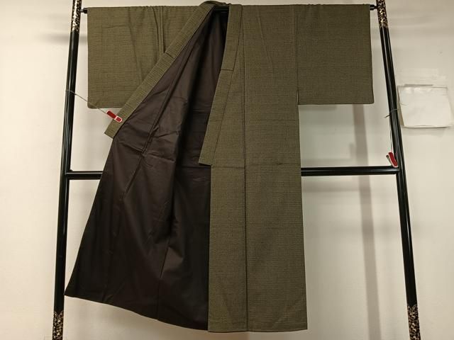 平和屋着物 男性 お召 アンサンブル 120亀甲 正絹 vp