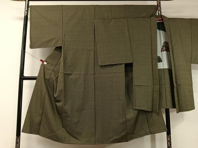 平和屋着物 男性 お召 アンサンブル 120亀甲 正絹 vp