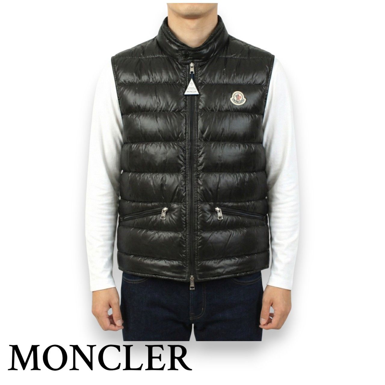 モンクレール　GUI サイズ4 新品】 MONCLER モンクレール GUI 軽量ダウンベスト ブラック 4サイズ