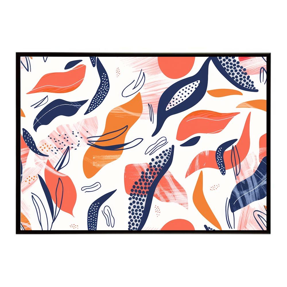 【B3サイズ（約36x51cm）】【lh-poster-9294】【フレーム付き】ペイズリーアート 幾何学 パターン ゴブラン 変な可愛い模様 店舗向け ポスター お店 インテリア アート モダン