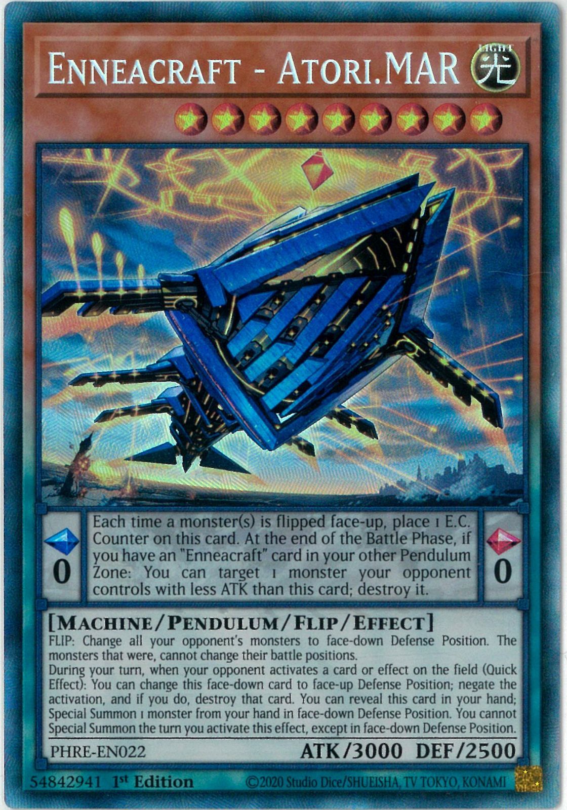 遊戯王 英語版 EU版 糾罪巧 アトリマール エニアクラフト Enneacraft - Atori.MAR コレクターズ 1 st Edition ファントム リベンジ PHRE-EN 022