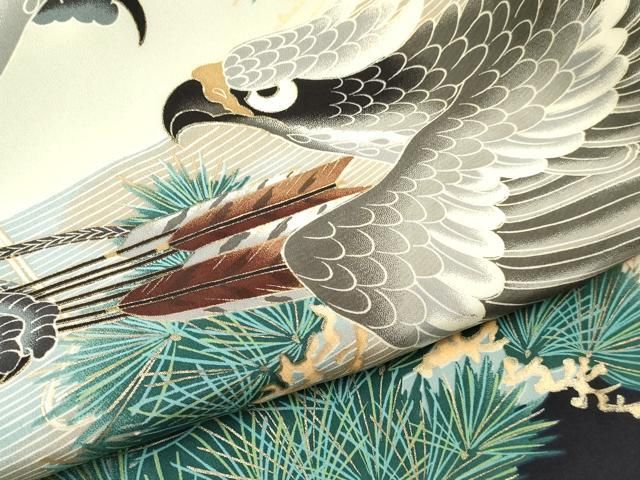  平和屋着物 お宮参り 男の子 祝着 産着 初着 のしめ 鷹 鷲 矢羽松文 暈し染め 金彩 ♥ ma 着物 着物ドレス 着物 浴衣 和小物