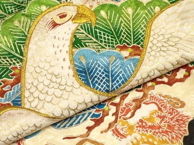  平和屋着物 お宮参り 男の子 祝着 産着 初着 のしめ 刺繍 龍 風景飛鳥文 金彩 ma 着物 着物ドレス 着物 浴衣 和小物