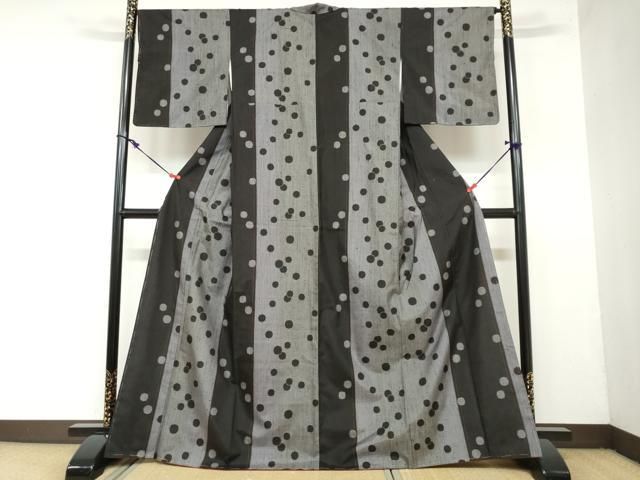 平和屋着物●上質な紬 丸文 正絹 ♥ ud