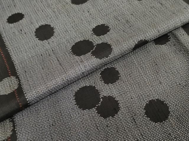  平和屋着物●上質な紬 丸文 正絹 ♥ ud 紬 着物