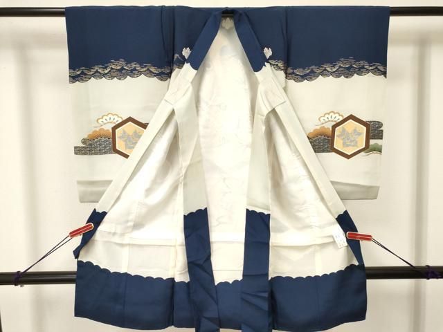 平和屋着物 お宮参り 男の子 祝着 産着 初着 のしめ 龍 兜 鼓花松文 金彩 ma