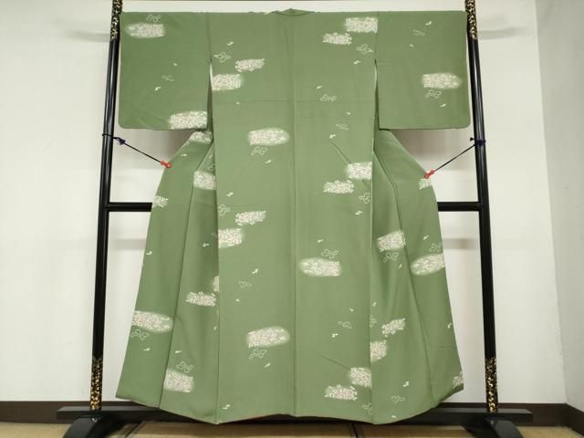 平和屋着物●上質な小紋　舞花文　蛍暈し　正絹　逸品　DAAZ7428ud 平和屋着物○上質な小紋 舞花文 蛍暈し 正絹 逸品 DAAZ7428ud