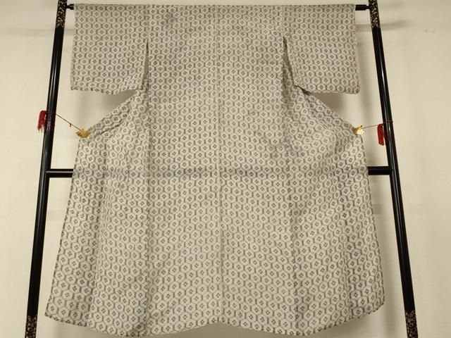 平和屋着物＊夏物 上布 亀甲花文 麻 jd