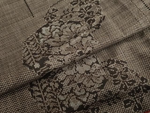  平和屋着物 本場大島紬 7マルキ 草花丸文 正絹 ud 紬 着物