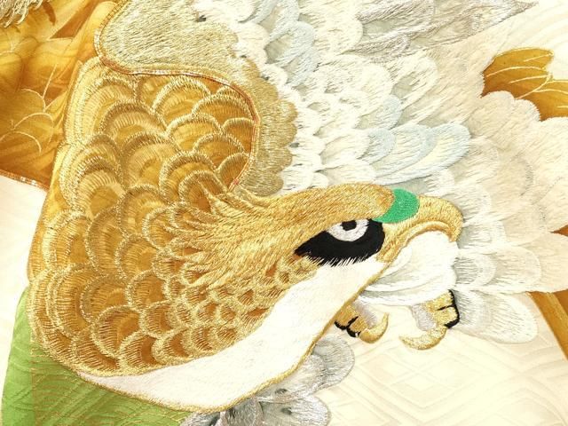  平和屋着物 お宮参り 男の子 祝着 産着 初着 のしめ 駒刺繍 鷹 鷲 毘沙門亀甲花文 暈し染め 金彩 ma 着物 着物ドレス 着物 浴衣 和小物