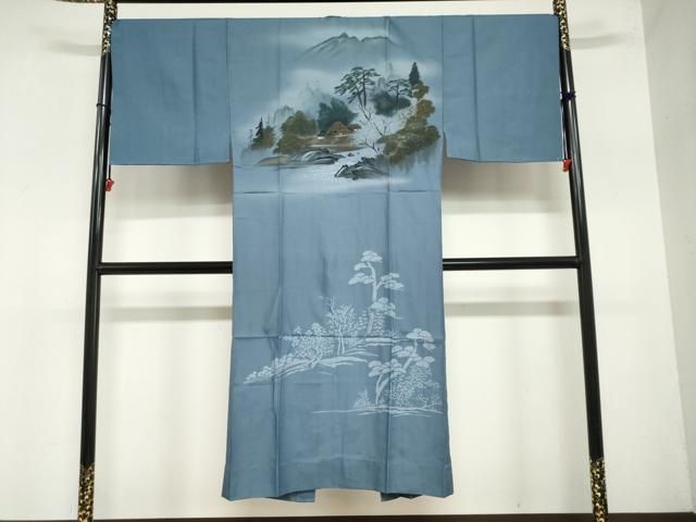 平和屋着物○男性 長襦袢 無双仕立て 風景文 洗える着物 AABD6017ph