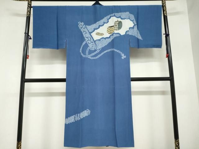 平和屋着物●男性　長襦袢　袷　絞り　陶器文　金彩　正絹　逸品　DAAZ7444ud 平和屋着物○男性 長襦袢 袷 絞り 陶器文 金彩 正絹 逸品 DAAZ7444ud