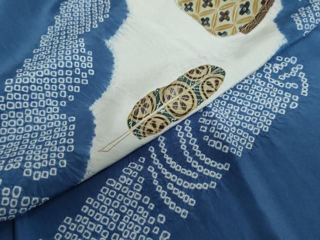 平和屋着物●男性　長襦袢　袷　絞り　陶器文　金彩　正絹　逸品　DAAZ7444ud 平和屋着物○男性 長襦袢 袷 絞り 陶器文 金彩 正絹 逸品 DAAZ7444ud