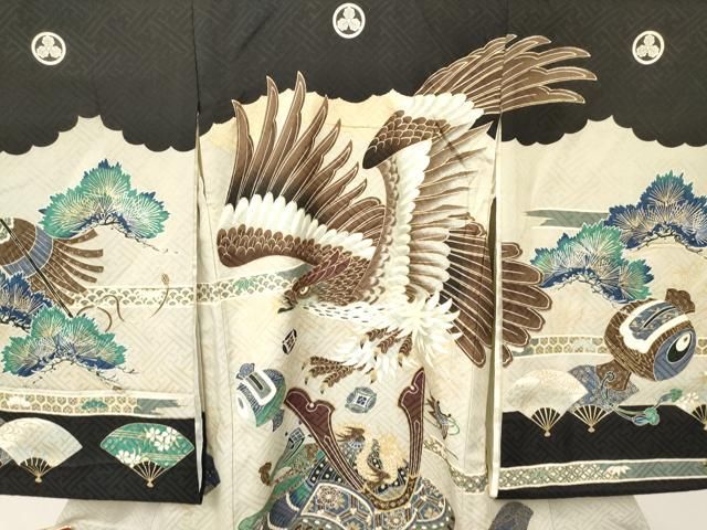  平和屋着物 お宮参り 男の子 祝着 産着 初着 のしめ 鷹 鷲 龍 兜 金彩 ma 着物 着物ドレス 着物 浴衣 和小物