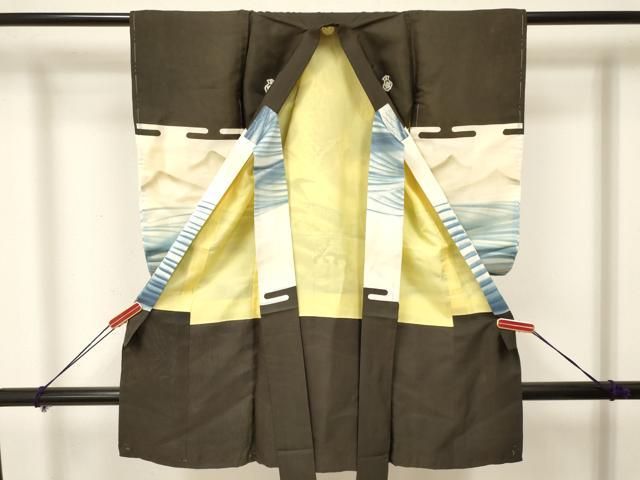 平和屋着物 お宮参り 男の子 祝着 産着 初着 のしめ 駒刺繍 鯉 立波笹松文 暈し染め 金彩 ma