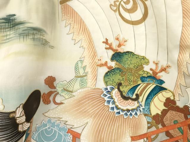  平和屋着物 お宮参り 男の子 祝着 産着 初着 のしめ 駒刺繍 龍 宝船 暈し染め 金銀彩 ma 着物 着物ドレス 着物 浴衣 和小物
