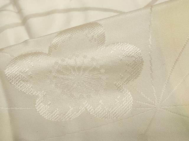 平和屋着物●振袖用長襦袢　袷　舞梅地紋　暈し染め　半衿刺繍　正絹　逸品　DAAZ7457ud 平和屋着物○振袖用長襦袢 袷 舞梅地紋 暈し染め 半衿