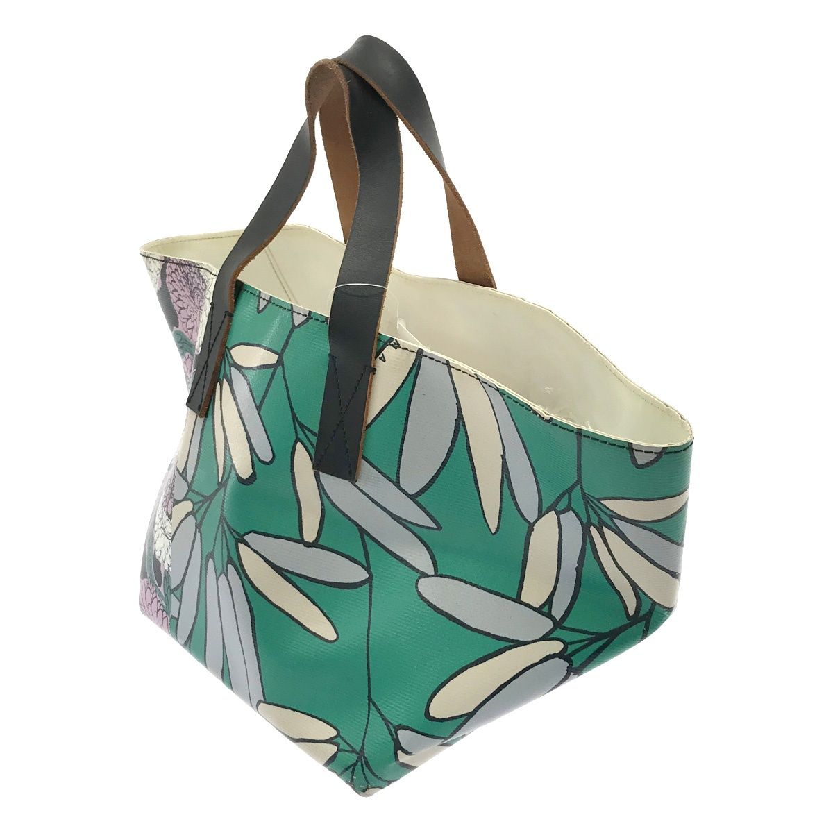 MARNI マルニ フラワーカフェPVCトートバッグ グリーン - メルカリ