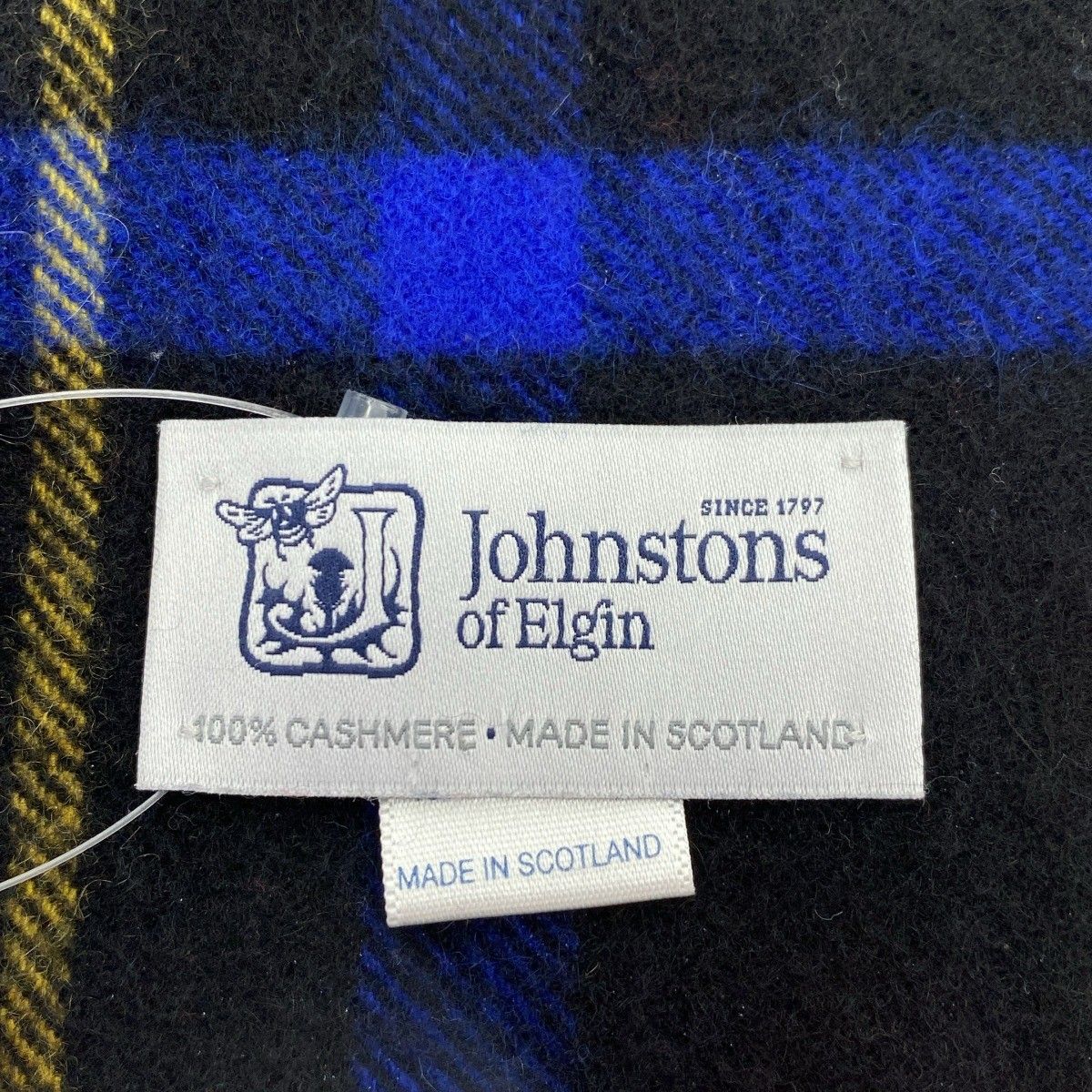 【美品】  JOHNSTONS OF ELGIN / ジョンストンズオブエルガン | チェック カシミヤ フリンジ ロングストール | マルチカラー 美品】 JOHNSTONS OF ELGIN / ジョンストンズオブエルガン | カシミヤ