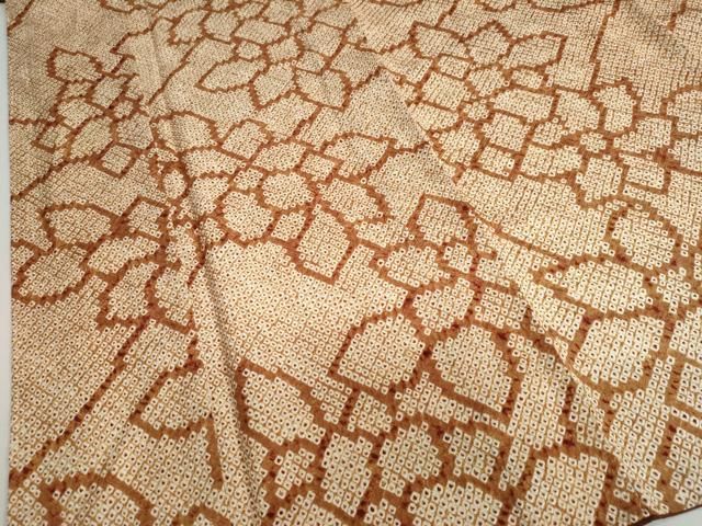 平和屋着物●上質な小紋　総絞り　花尽くし文　ロング丈　正絹　逸品　DAAZ7478ud 平和屋着物○上質な小紋 総絞り 花尽くし文 ロング丈 正絹 逸品