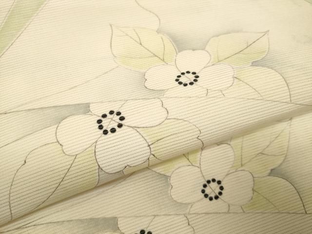  平和屋着物 夏物 小紋 解き反物 絽 草花文 zzz 小紋 着物反物