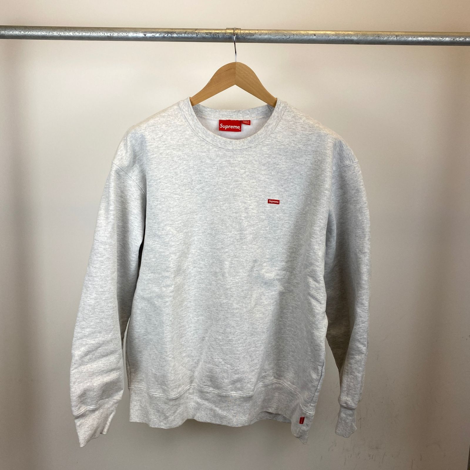 SUPREME SAMLL BOX CREW NECK SWEAT メンズ L グレー系