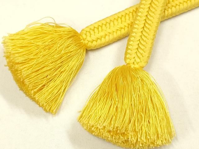 平和屋着物●極上　有職組紐道明　帯締め　冠組　支子色　宮内庁御用　国立博物館御用　東京芸術大学御用 　逸品　AABD4127ay 平和屋着物○極上 有職組紐道明 帯締め 冠組 支子色 宮内庁御用 国立