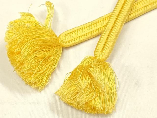 平和屋着物○極上 有職組紐道明 帯締め 冠組 支子色 宮内庁御用 国立