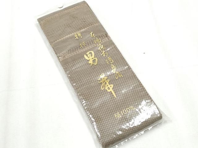 平和屋着物●男性 本場筑前博多織 両面 角帯 霞文 証紙付き 正絹 hy