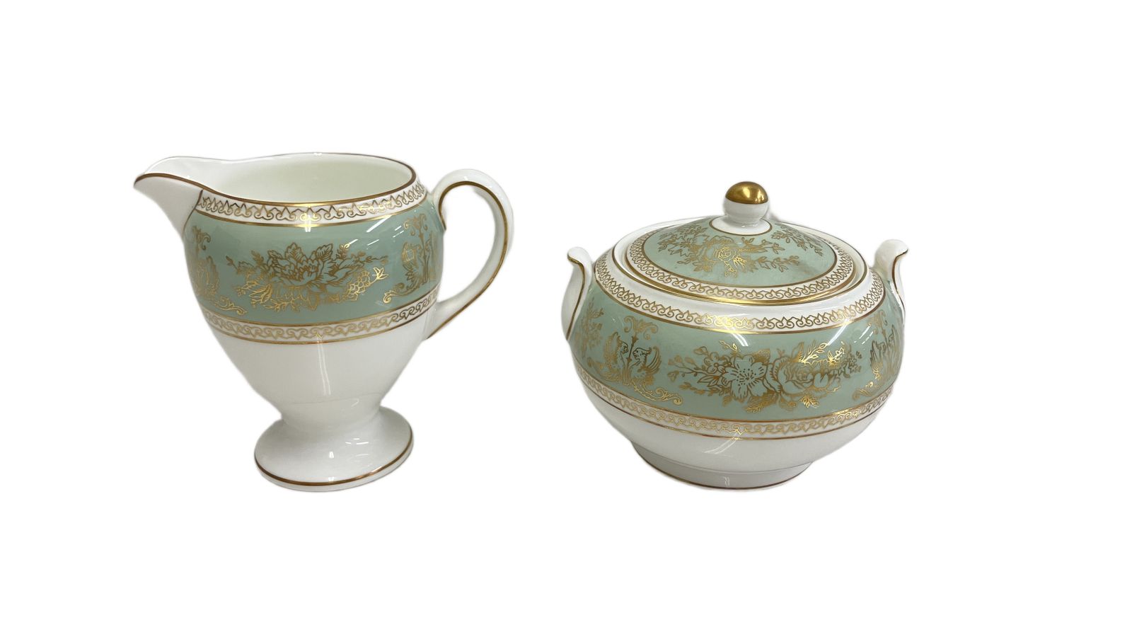 ウェッジウッド コロンビア クリーマー シュガーボウル セージグリーン 陶磁器 食器