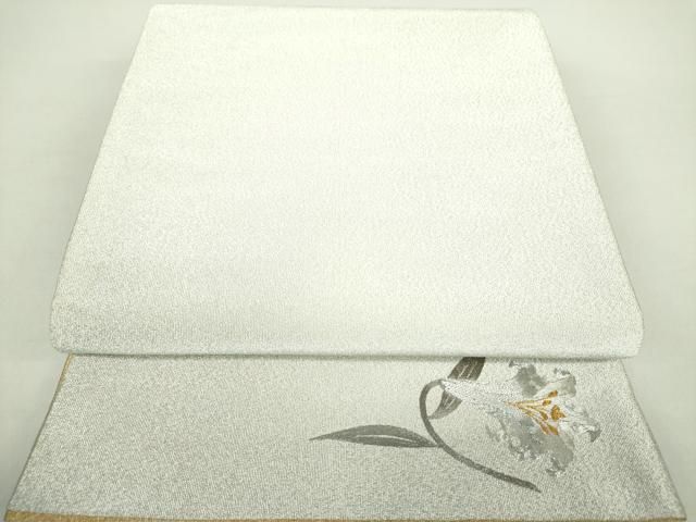 平和屋着物● 上 国際的伝統工芸作家 十二代 藤林徳扇 苑寿 綴れ 両面 全通柄袋帯 金銀糸 色紙 たとう紙 共 正絹 ps