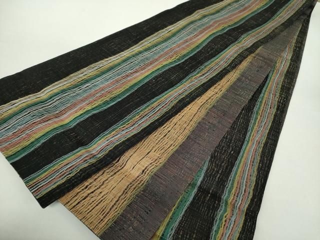 平和屋着物○極上 本場筑前博多織 草木染 手織工房 染匠：小森久 両面