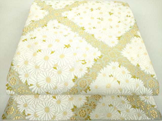 平和屋着物 上 山口美術織物 皇室 伊勢神宮御用 西陣織 六通柄袋帯 唐織 格天木春菊文 金糸 証紙 共 き 正絹 ps