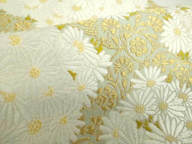  平和屋着物● 上 山口美術織物 皇室 伊勢神宮御用 西陣織 六通柄袋帯 唐織 格天木春菊文 金糸 証紙 共 き 正絹 ps 袋帯 帯