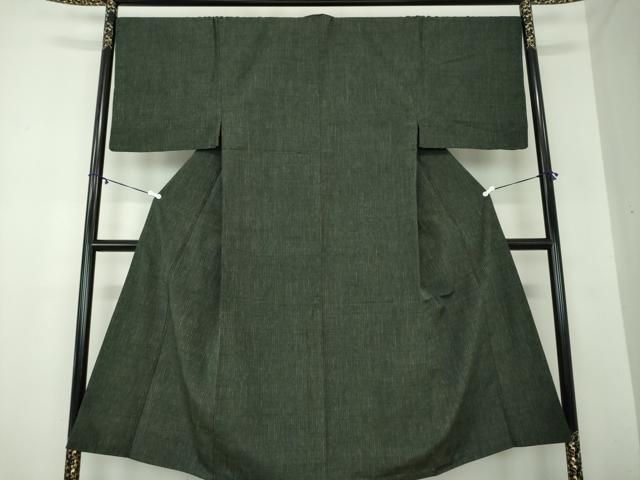 平和屋着物 男性 紬 アンサンブル 長羽織 縞 正絹 ps