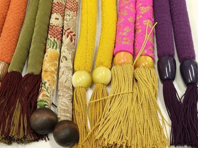 平和屋着物●和装小物　上質な帯締め10本セット　丸ぐけ　レース　暈し　金糸　金彩　金通し　木玉　飾り玉　撚り房　逸品　AABD4177ay 平和屋着物○和装小物 上質な帯締め10本セット 丸ぐけ レース 暈し