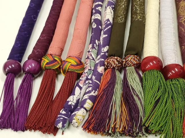 平和屋着物●和装小物 上質な帯締め10本セット 丸ぐけ 暈し 金糸 金銀通し 銀花仙 飾り玉 あわじ玉 撚り房 ay