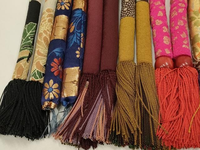 平和屋着物●和装小物 上質な帯締め10本セット 丸ぐけ 暈し 金糸 金彩 あわじ玉 飾り玉 撚り房 ay